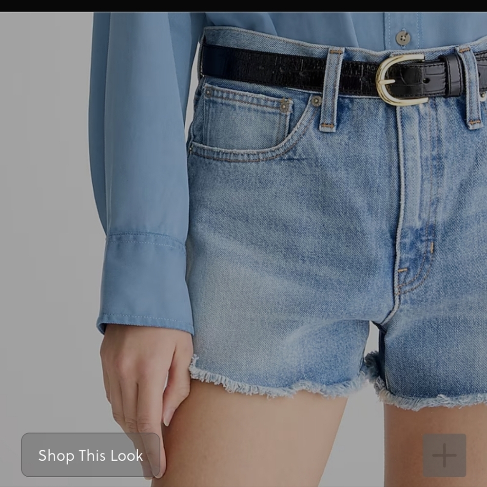 J. Crew Relaxed Denim Short 33 Baxter Wash Cut Off Raw Hem J.Crew Jean - Picture 4 of 11